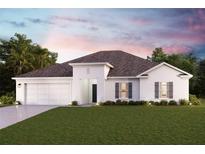 One-story home with white exterior, gray roof and two-car garage at 26268 Hong Kong Rd, Punta Gorda, FL 33983