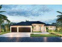 Two-car garage, single-story home rendering at 15048 Hennipen Cir, Port Charlotte, FL 33981