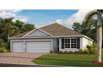 Charming single-story home featuring a three-car garage, neutral color palette, and well-manicured lawn at 1478 Mableton Dr, Port Charlotte, FL 33953