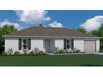 Charming single-story home showcasing a classic design and lush green lawn at 1488 Upshaw Ter, Port Charlotte, FL 33952