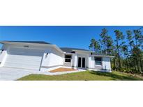 Beautiful single-story home with a well-maintained lawn and an attached two-car garage at 23458 Macbeth Ct, Punta Gorda, FL 33980