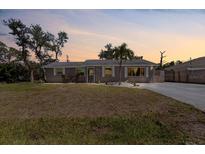 Charming single-story home featuring neutral paint, a palm tree, and a well-manicured front yard at 1249 Indus, Venice, FL 34293
