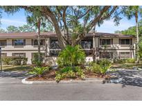 Charming condo building featuring mature trees, lush landscaping, and ample parking at 19505 Quesada Ave # A204, Port Charlotte, FL 33948