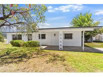 Charming single-story home with a well-maintained lawn and a covered front porch at 815 Papaya Dr, Tampa, FL 33619