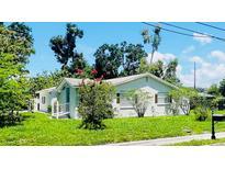 Charming single-story home featuring a well-maintained lawn and blooming shrubbery at 3502 N Lincoln Ave, Tampa, FL 33607