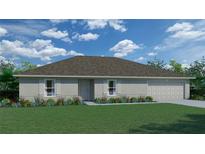 Charming single-story home featuring a well-manicured lawn, attached two-car garage, and neutral color palette at 7354 Ellis Ln, Port Charlotte, FL 33981