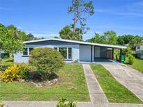 Charming single-story home featuring a covered carport and a well-maintained front yard at 22219 Catherine Ave, Port Charlotte, FL 33952