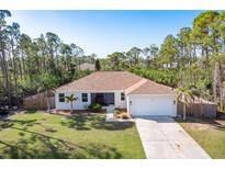 Charming single-story home with a well-manicured lawn, inviting entrance, and attached two car garage at 14795 San Domingo Blvd, Port Charlotte, FL 33981