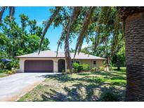 Charming single-story home with a well-manicured lawn, complemented by lush trees and landscaping at 1712 Fessler St, Englewood, FL 34223