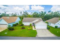 Charming single-story home boasts a well-manicured lawn, lush landscaping, and an inviting entrance at 399 Blue Springs Ct # 203, Englewood, FL 34223