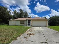 Charming single-story home with a two-car garage and well-maintained front yard at 4900 Hurley Ave, North Port, FL 34288