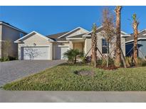 Charming single-story home with a three-car garage and well-maintained landscaping at 9620 Brave Buck Ave, Land O Lakes, FL 34638