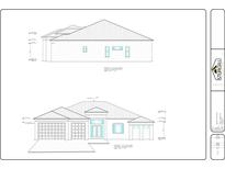 Architectural rendering of a single-story house with a three-car garage and a pitched roof at Lot 24 -25 Balmor Ter, North Port, FL 34288