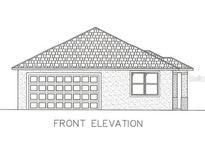 Charming front elevation showcases a classic design with a two car garage and window at 0 Sorrento Pl, Nokomis, FL 34275