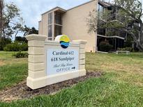 Community sign for Cardinal 612 and Bird Bay Leisure office in a well-maintained location at 612 Bird Bay S Dr # 308, Venice, FL 34285
