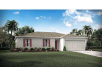 One-story home with a two-car garage and manicured lawn at 3658 Bartigon Ave, North Port, FL 34286