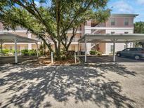 Covered parking lot with ample spaces and landscaping at 19365 Water Oak Dr # 207, Port Charlotte, FL 33948