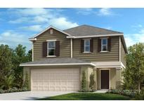 Two-story house with neutral siding, a two-car garage, and landscaping at 10464 Wet Marsh Cv, Parrish, FL 34219