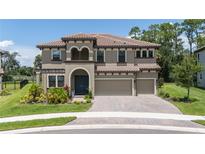 Two-story home with three-car garage and landscaping at 291 Mossy River Ct, Brandon, FL 33511