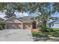 Two-car garage and a landscaped front yard at 2208 Briana Dr, Brandon, FL 33511