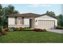 One-story home with a two-car garage and landscaped front yard at 31660 Malbec Dr, Brooksville, FL 34602