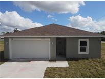Front exterior of a single-story home with a one-car garage and a driveway at 1262 Oxsalida St, Port Charlotte, FL 33952