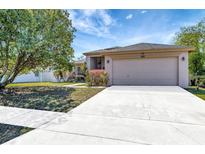 Charming single-story home with a large front yard and two-car garage at 669 Lakemont Dr, Brandon, FL 33510