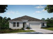 Charming single-story home featuring a well-manicured lawn and attached two-car garage at 25138 Calusa Dr, Punta Gorda, FL 33955