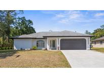 Charming single-story home with a gray roof, spacious driveway, and well-maintained front yard at 4284 Persian Ln, North Port, FL 34287