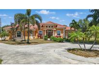 Stunning single-story home with a beautiful tile roof, a circular driveway, and lush landscaping at 2202 Sparkman Rd, Plant City, FL 33566