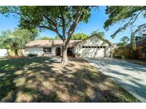 Charming single-story home featuring a well-maintained lawn and mature trees offering plenty of shade at 3419 Pleasant Lake Dr, Tampa, FL 33618