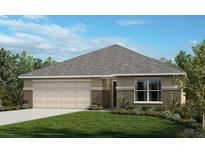 Charming single-story home featuring a two-car garage, well-manicured lawn, and simple landscaping at 6353 Scarlet Amethyst St, Land O Lakes, FL 34638
