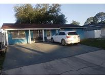Charming single-story home with a well-maintained lawn and a private driveway at 6718 Runningwoods Dr, Tampa, FL 33634