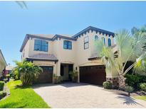 Beautiful two-story home featuring a three car garage and professionally landscaped yard at 18018 Malakai Isle Dr, Tampa, FL 33647