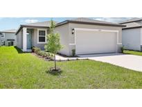 Charming one-story home with a well-manicured lawn and a two-car garage at 3539 Moscato Dr, Brooksville, FL 34602