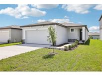 Charming single-story home with a well-manicured lawn and attached two-car garage at 3547 Moscato Dr, Brooksville, FL 34602