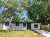 Charming one-story home featuring a freshly painted exterior, mature shade trees, and a new concrete driveway at 5001 S 88Th St, Tampa, FL 33619