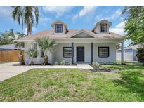 Charming home featuring a well-manicured lawn, complemented by mature palm trees and inviting curb appeal at 4413 W Wallcraft Ave, Tampa, FL 33611