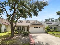 Charming single-Gathering home featuring a well-maintained lawn, two-car garage, and beautiful curb appeal at 16006 Stags Leap Dr, Lutz, FL 33559