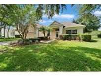 Charming home featuring a well-manicured lawn and lovely landscaping with mature trees and plants at 8749 Ashworth Dr, Tampa, FL 33647