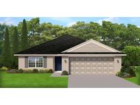 Charming single-story home with a two-car garage, inviting entrance, and well-maintained landscaping at 13187 Gulf Bay Ln, Spring Hill, FL 34609