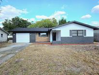 Charming single-story home featuring a garage and well-lit entry at 10336 Oak Hill Dr, Port Richey, FL 34668
