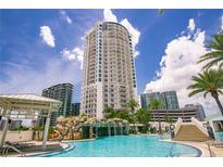 Luxury high-rise building with a resort-style pool and waterfall at 449 S 12Th St # 2405, Tampa, FL 33602