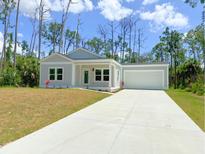 Single-story home with gray siding, white trim, and two-car garage at 17399 Masten Ave, Port Charlotte, FL 33954