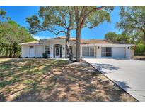 Single-story home with large yard and driveway at 13231 Snowy Plover Ave, Weeki Wachee, FL 34614