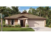 Single-story home with a two-car garage and landscaping at 4801 Cypress Club Pl, Tampa, FL 33624