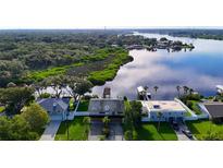 Aerial view of waterfront homes and properties at 9408 Oak St, Riverview, FL 33578