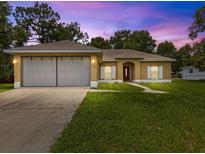 Tan one-story house with attached garage at 11346 Dean St, Spring Hill, FL 34608