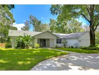 Updated single-story home with a large front yard and driveway at 913 Briggett Ln, Lutz, FL 33548