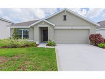Single-story home with two-car garage and well maintained lawn at 810 Ace Outlaw Ave, Ruskin, FL 33570